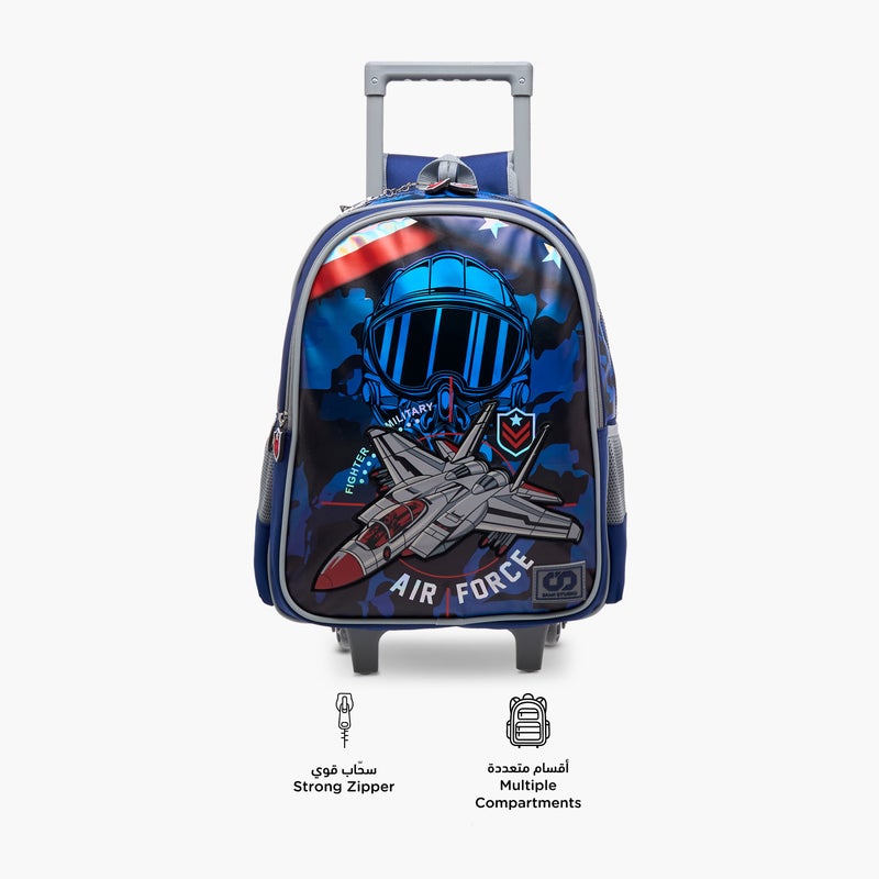 sami_studio 16 Inch Trolley-Aviation-Collection-2 Cmprt With Zip- (Polyester ) Multicolor \ 33X13.5X44.5 - Image 4